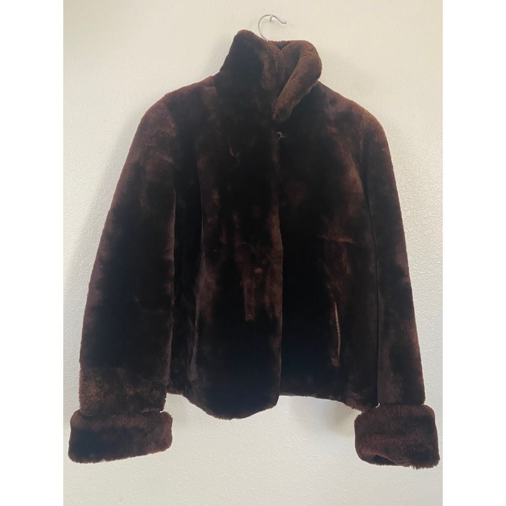 Vintage Chestnut Brown Faux Fur Coat