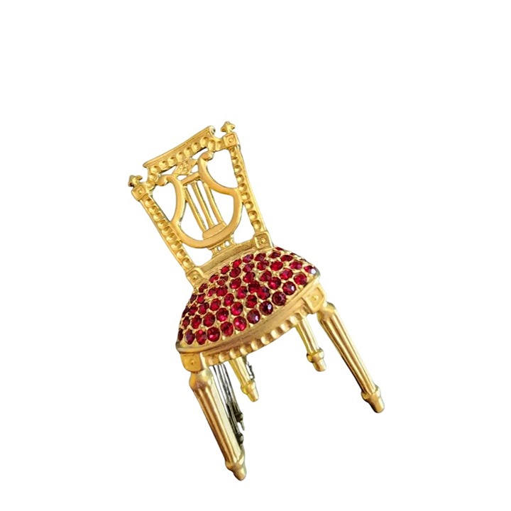 Vintage Rare Signed Karl Lagerfeld Huge Chair Brooch (A1811)