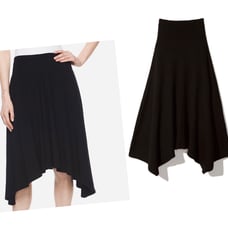 Comfy USA stretchy asymmetrical hem skirt