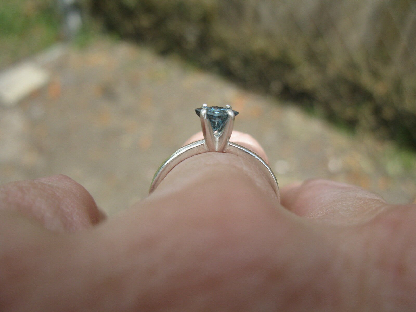 .40ctw NATURAL PRINCESS CUT BLUE DIAMOND RING SOLITAIRE,SPARKLES,CERTIFICATE, 6