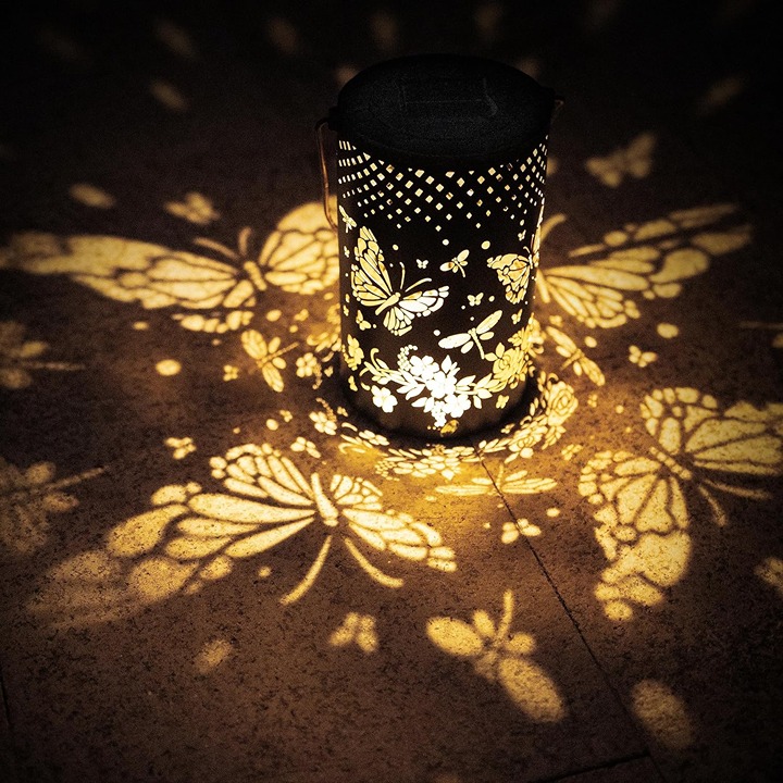 Solar Lantern Outdoor Garden Decor Hanging Solar Lantern Lights Butterfly