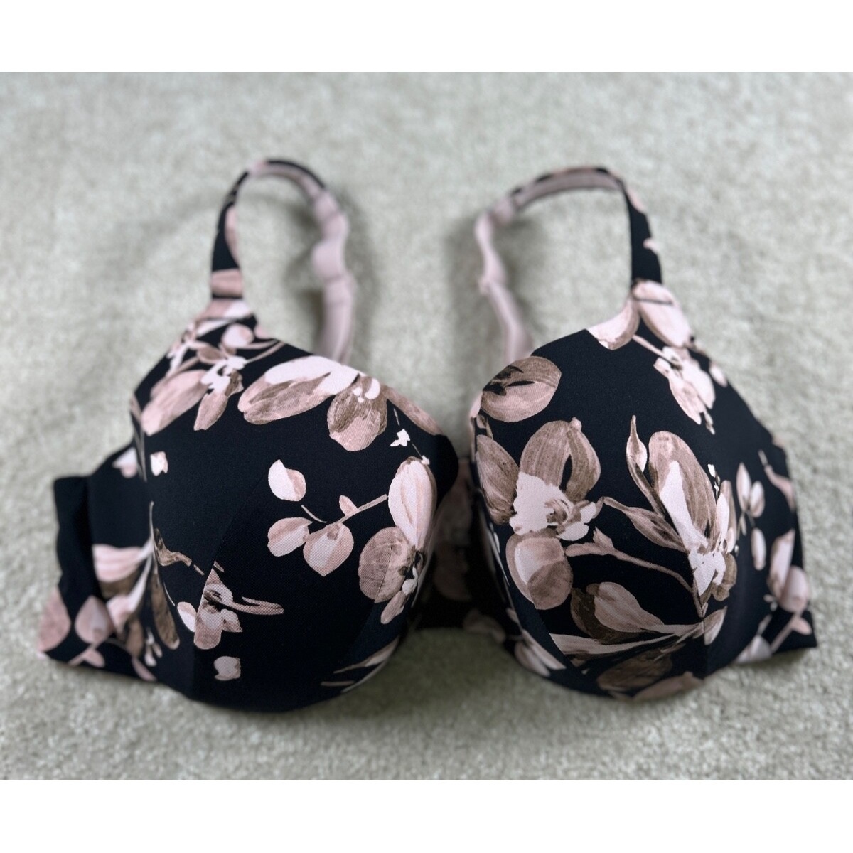 Cacique Size 42Dd Black Floral Bra Flirty Frisky Racy Sensual