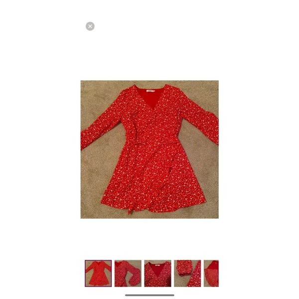 Daphnea red and white floral romper M