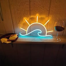 Sunset Sunrise Neon Sign Sun On The Sea Neon Light Sunrise Wave Neon Signs