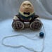 1988 Briere Folk Art Humpty Dumpty Pull Toy - Wood & Resin, Signed & Numbered