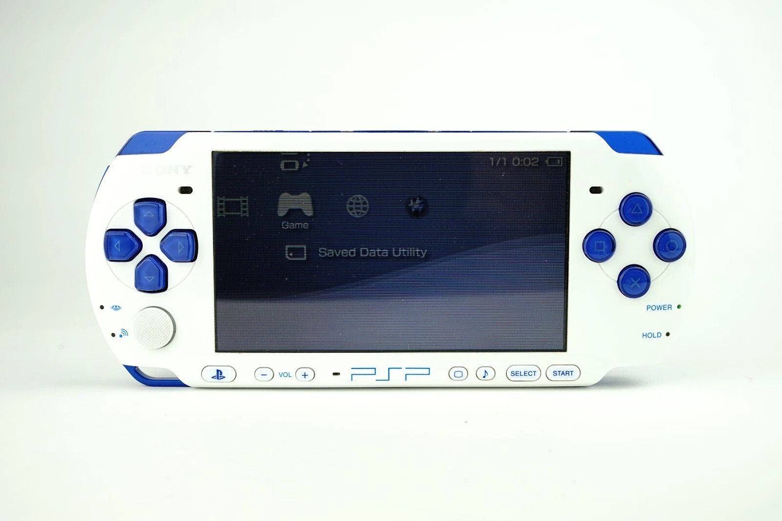 Sony PlayStation Portable PSP 3000 Console Handheld - White Blue