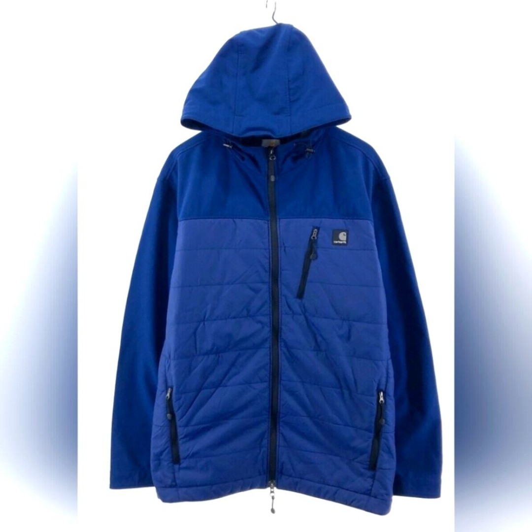 Carhartt Blue Workwear Puffer Fleece Lined Jacket Coat Men Large