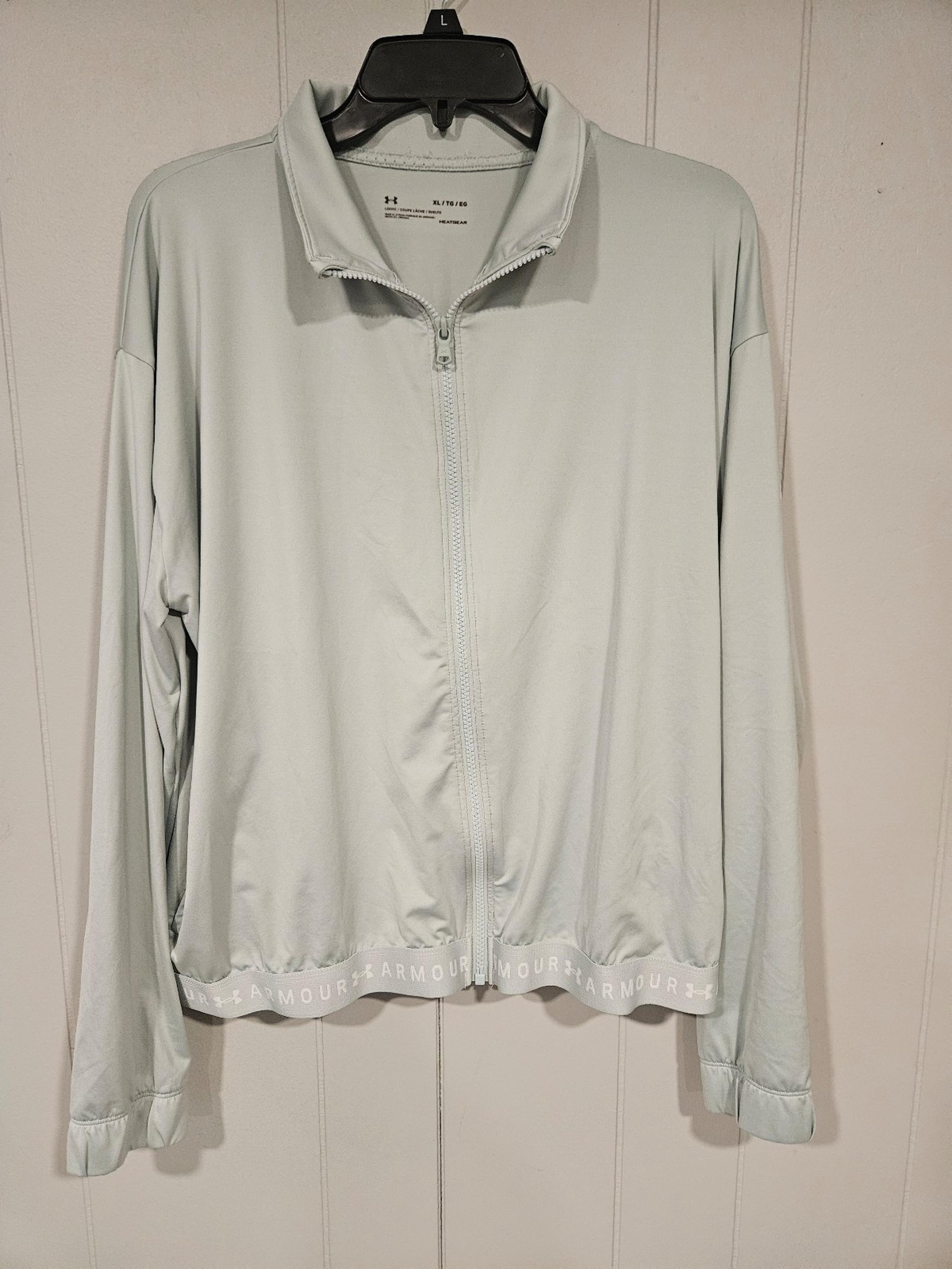 Under Armour Zip Up Jacket Heatgear Long Sleeve Light Green Size XL Casual