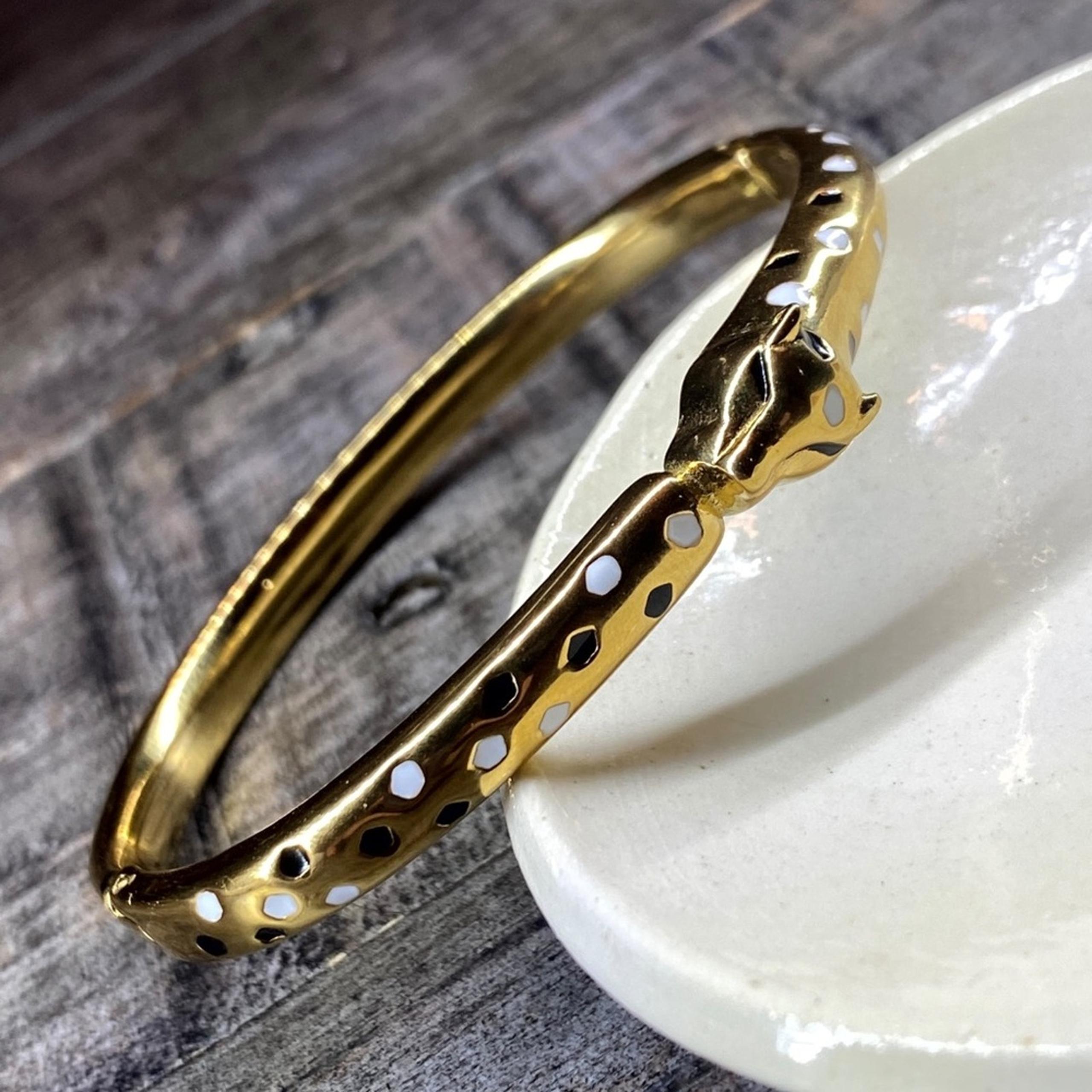 NEW Spotted Leopard Gold Bangle Bracelet