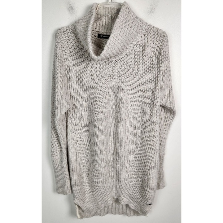New Balance Women's Sz. 2x Grey Woven Mock Neck Tunic Sweater