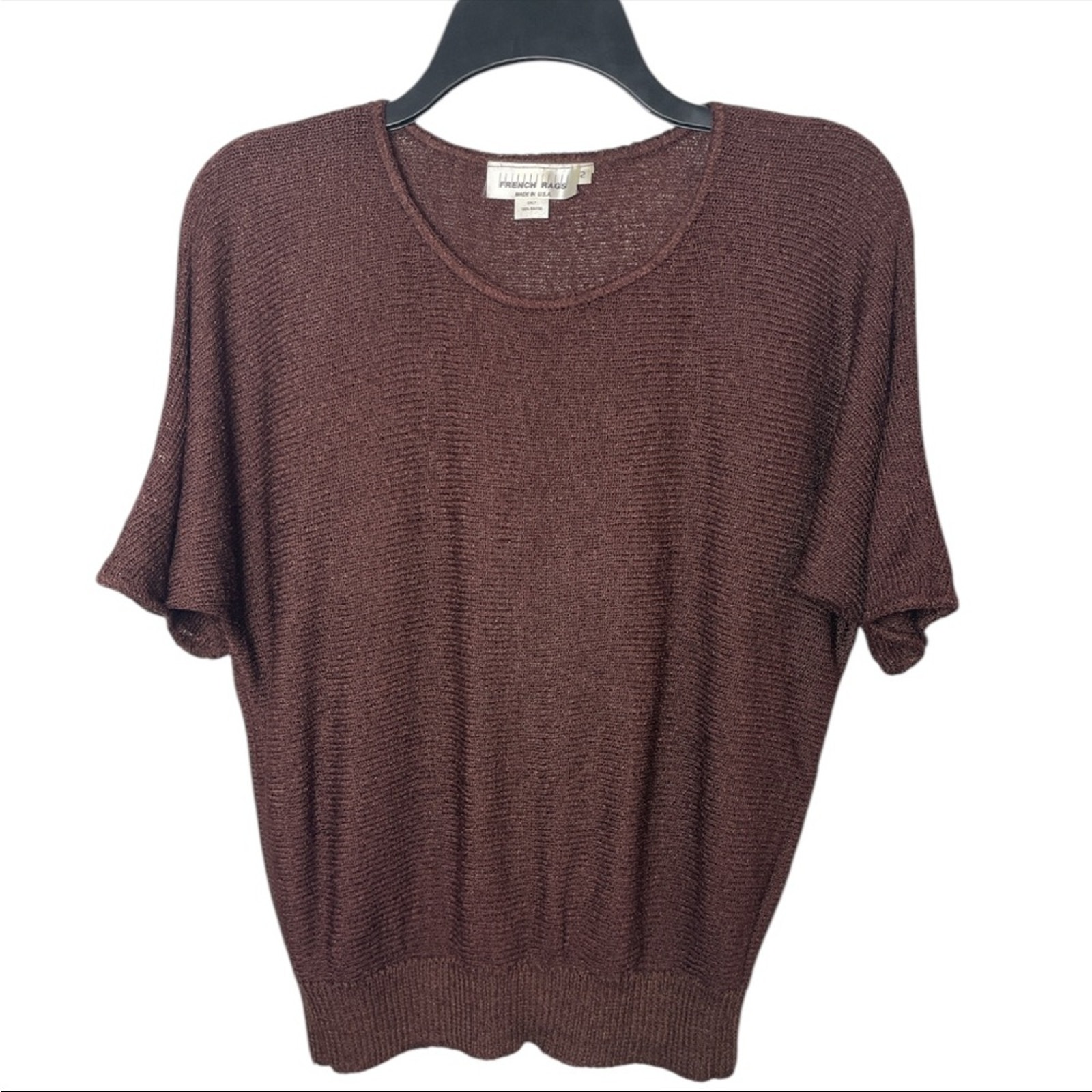 Vintage French Rags made in USA 2 piece sweater pull on skirt brown size 2 (L)