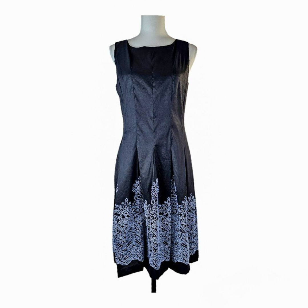 Black Leslie Fay Beaded and Sequined Women's Dress Size 10