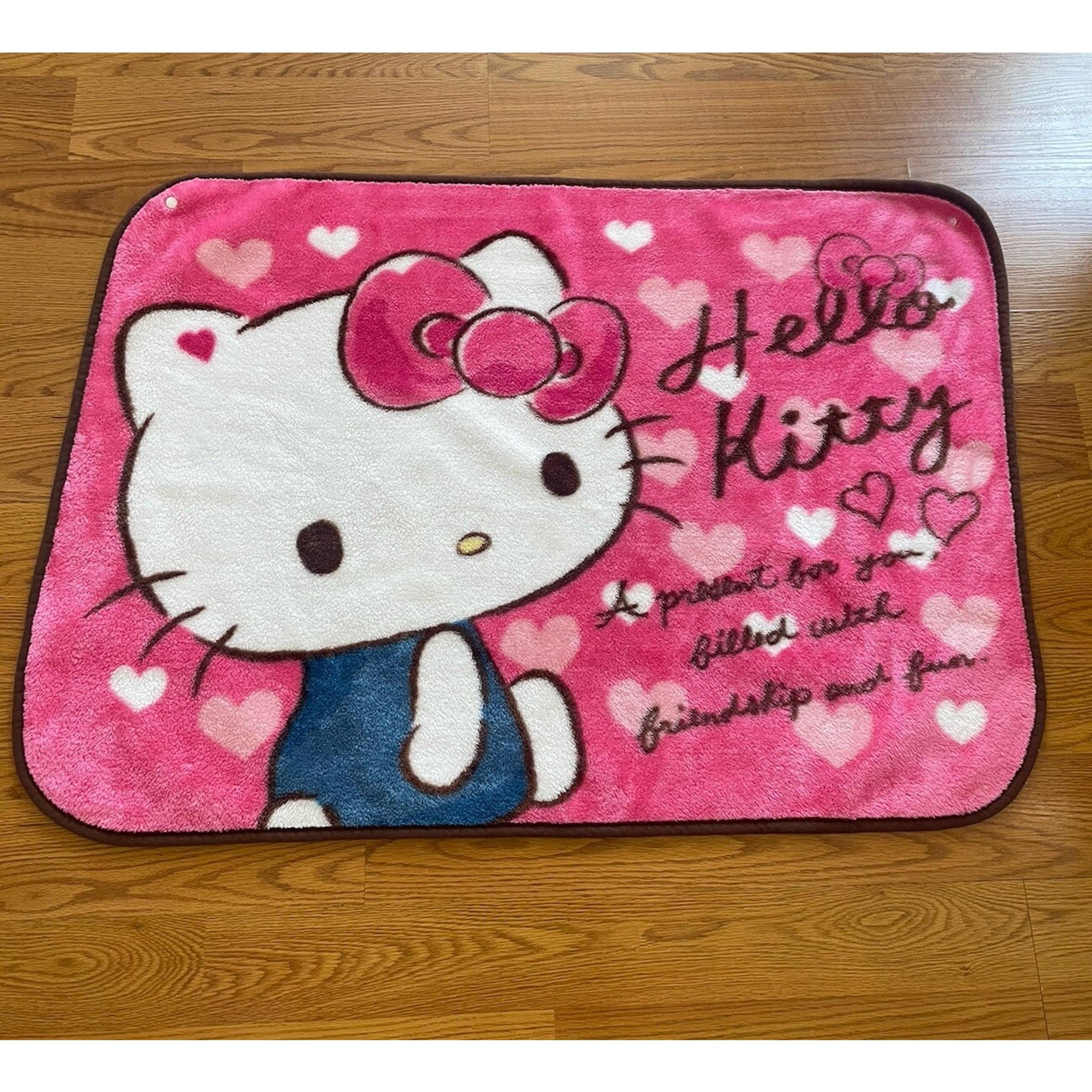 Sanrio Smiles Hello Kitty Baby Blanket Fleece Pink Hearts Plush Throw 27x39