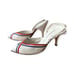 Vintage Herbert Levine White Leather Sling Back Pumps, Size 6B