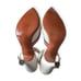 Vintage Herbert Levine White Leather Sling Back Pumps, Size 6B