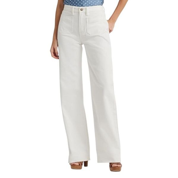 Ralph Lauren High Rise Wide Leg Jeans in White Wash New size 14