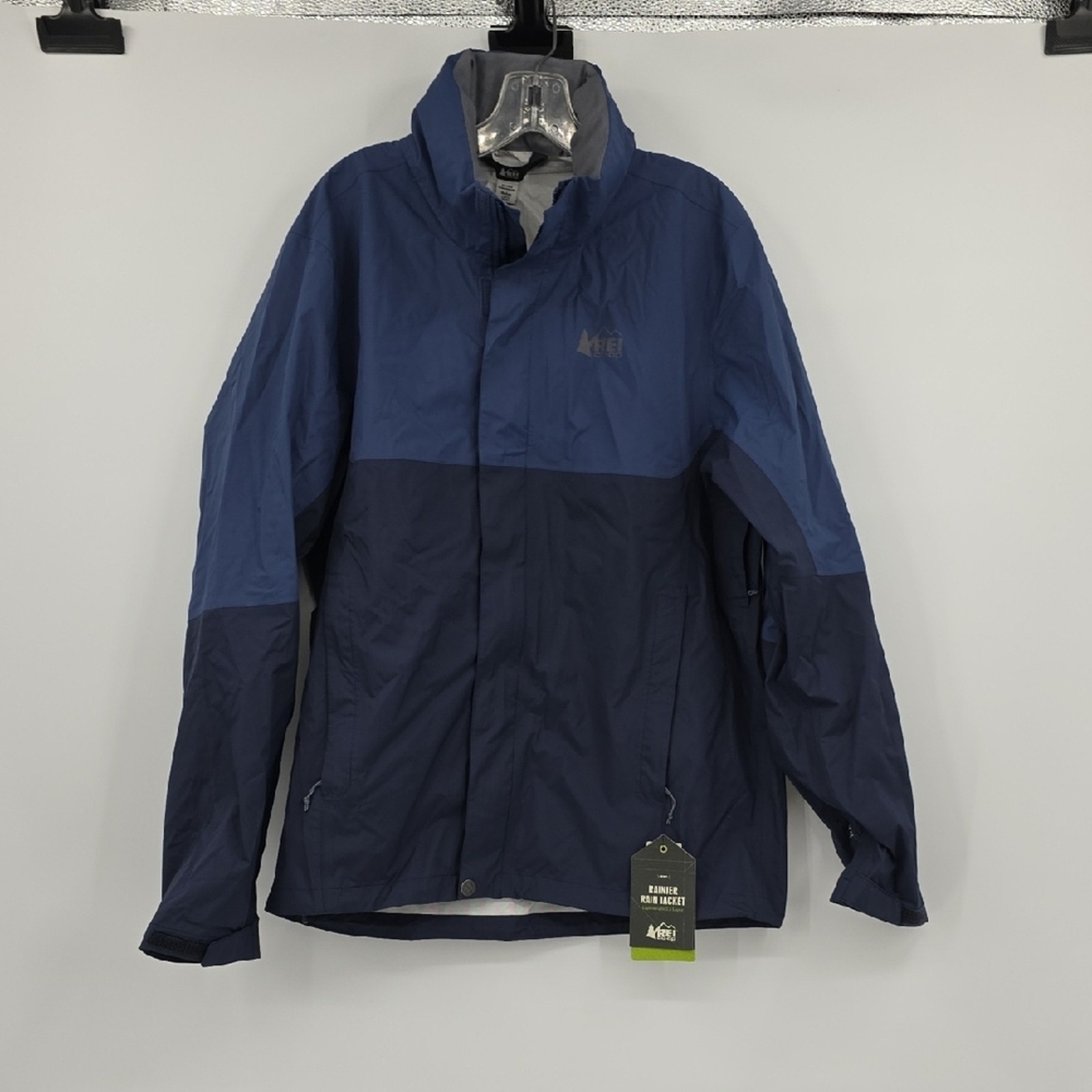 REI CO-OP Men's Rainier Rain Jacet Saragasso Sea Midnight Navy Size M