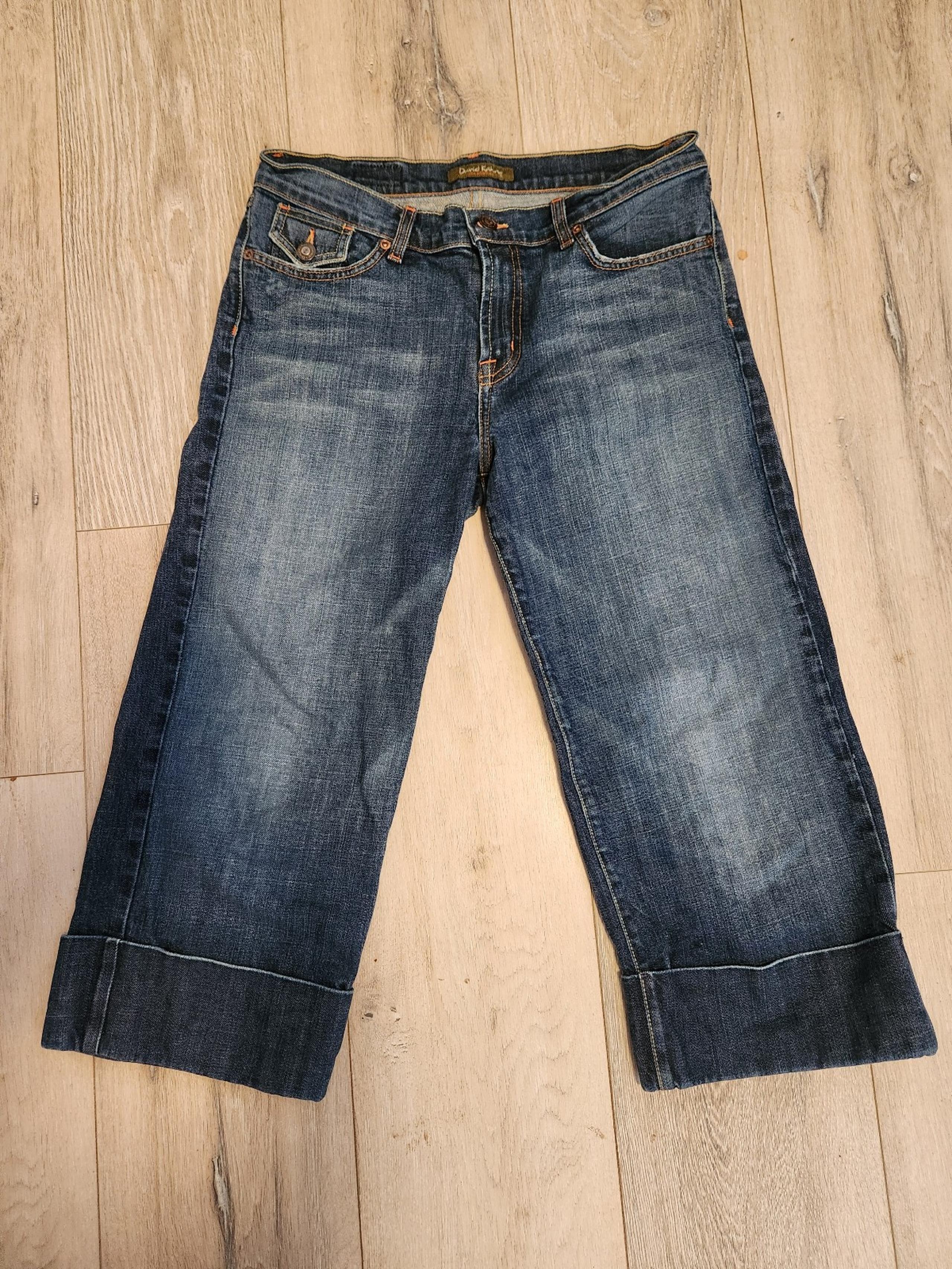 DAVID KAHN Capri Jeans Women's Size 10 Cotton Stretch Dark Wash Cuffed
