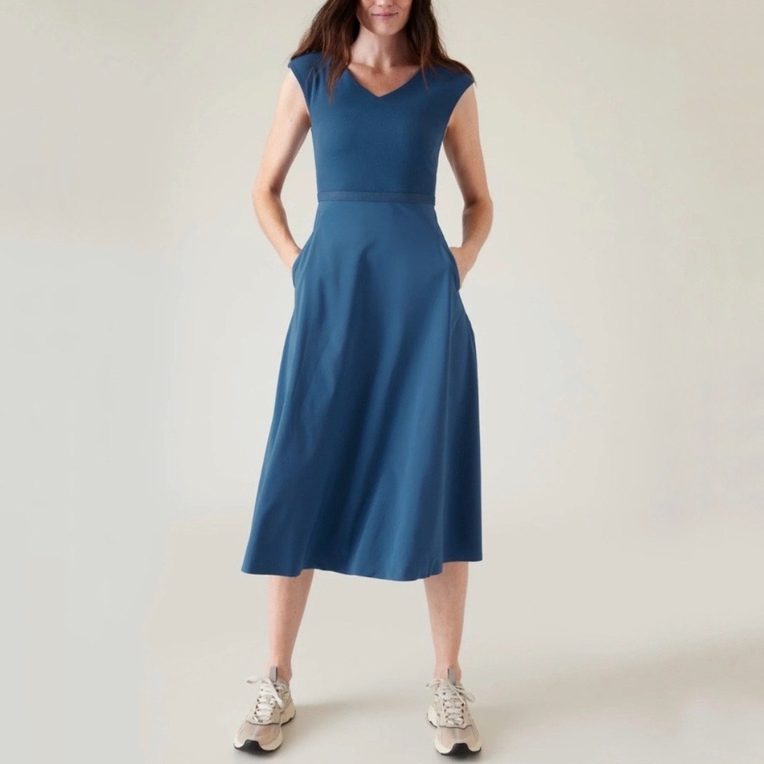 Athleta Jay Blue Ryder Midi Dress Sz MP