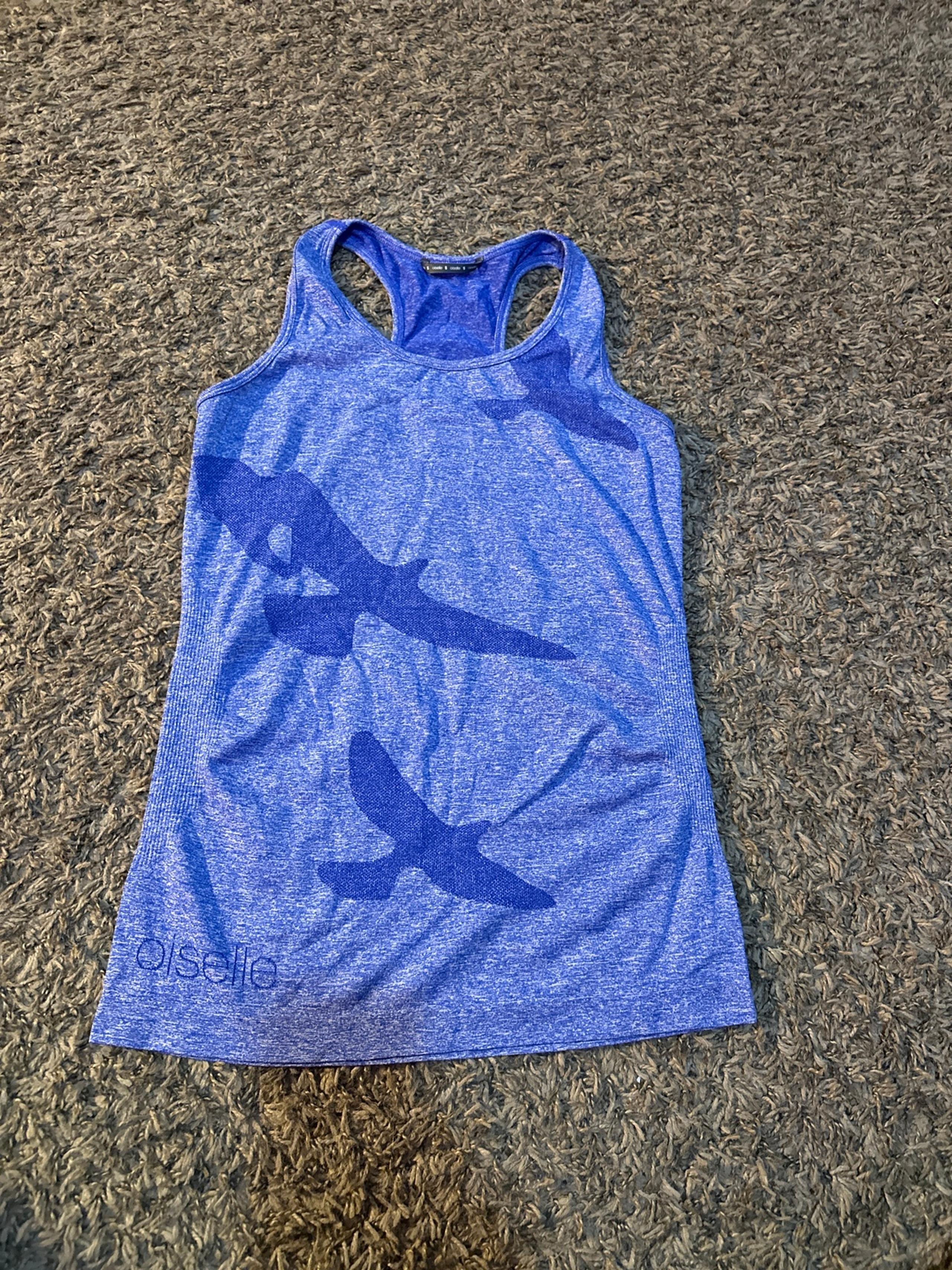 Women’s Oiselle Blue Racerback Athletic Tank Top Small