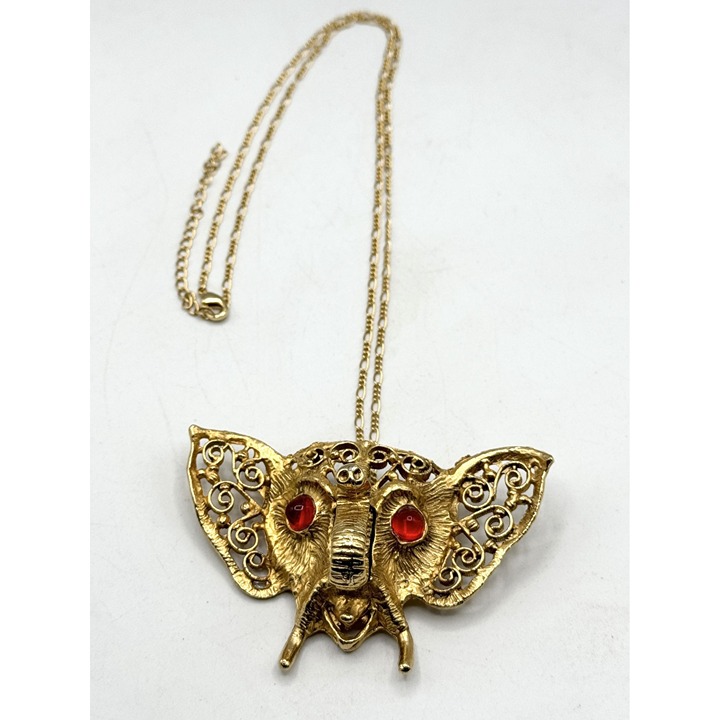 Vintage D & E Juliana Elephant Gold Pendant Necklace