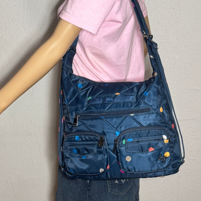 Lug Zipliner 2 Convertible Hobo Bag in Multi Dots