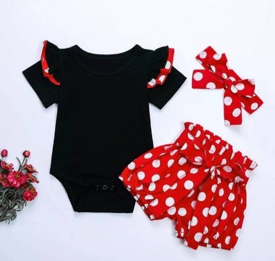12-18 Minnie Mouse Birthday Dress Disney outfit clothes shirt shorts set bow