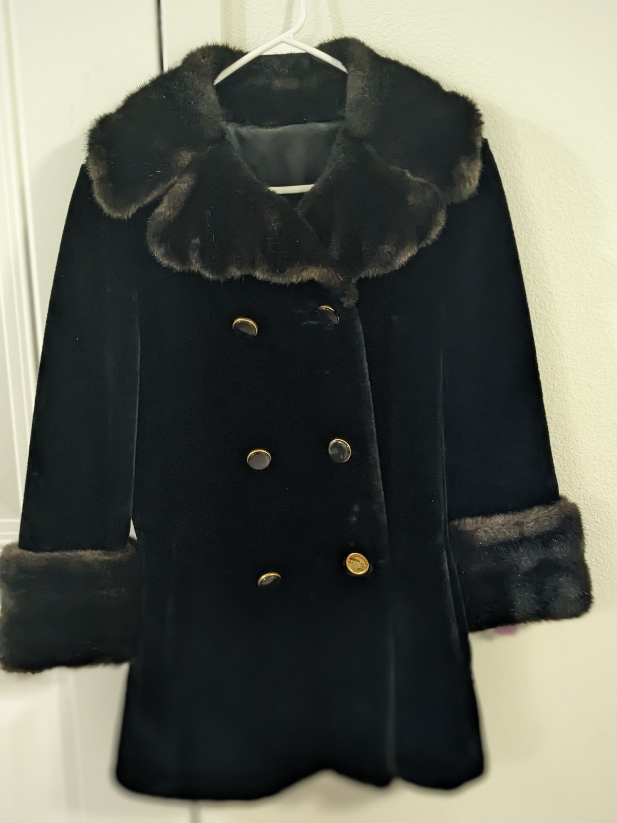 Black Faux Fur Coat By Aristocrat Mode In U.S.A Size M L