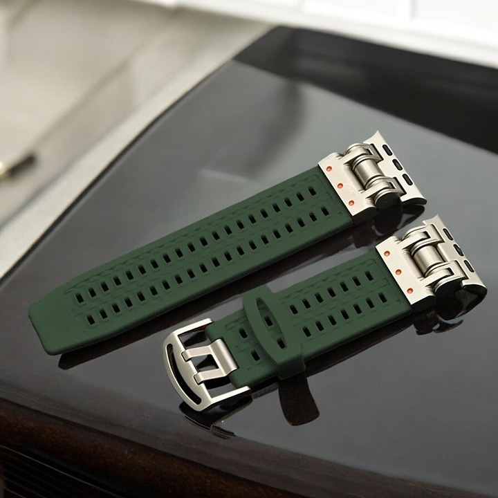 Only Band - Silicone Bracelet Band for Apple Watch 45mm Titanium Color Strap