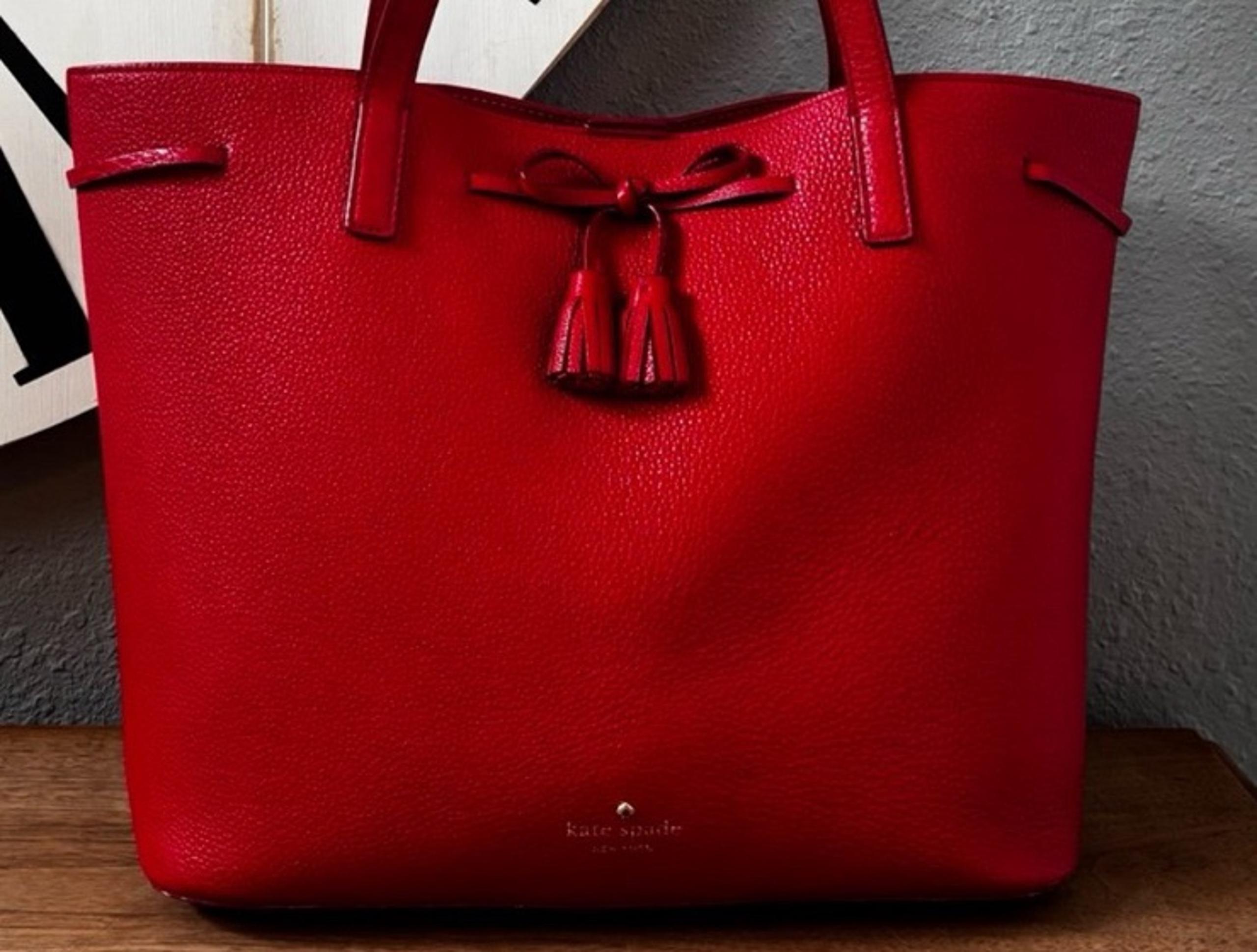 Kate Spade Hayes Street Candy Apple Red Leather Nandy Tote