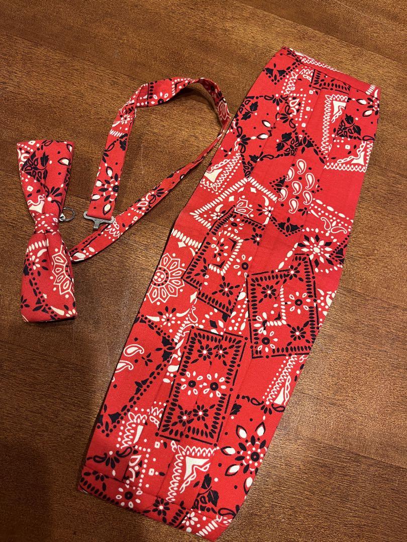 Cummerbund, bow tie, vintage bandana, USA