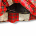 USA Cotton Cat Print & Tartan Check Mix Gathered Long Skirt