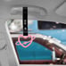 NEW 2PCS SPACE HEART PINK JDM TSURIKAWA RING Black Handle Strap Drift Charm