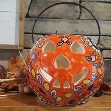 Ceramic Pumpkin Candle Holder-NWT