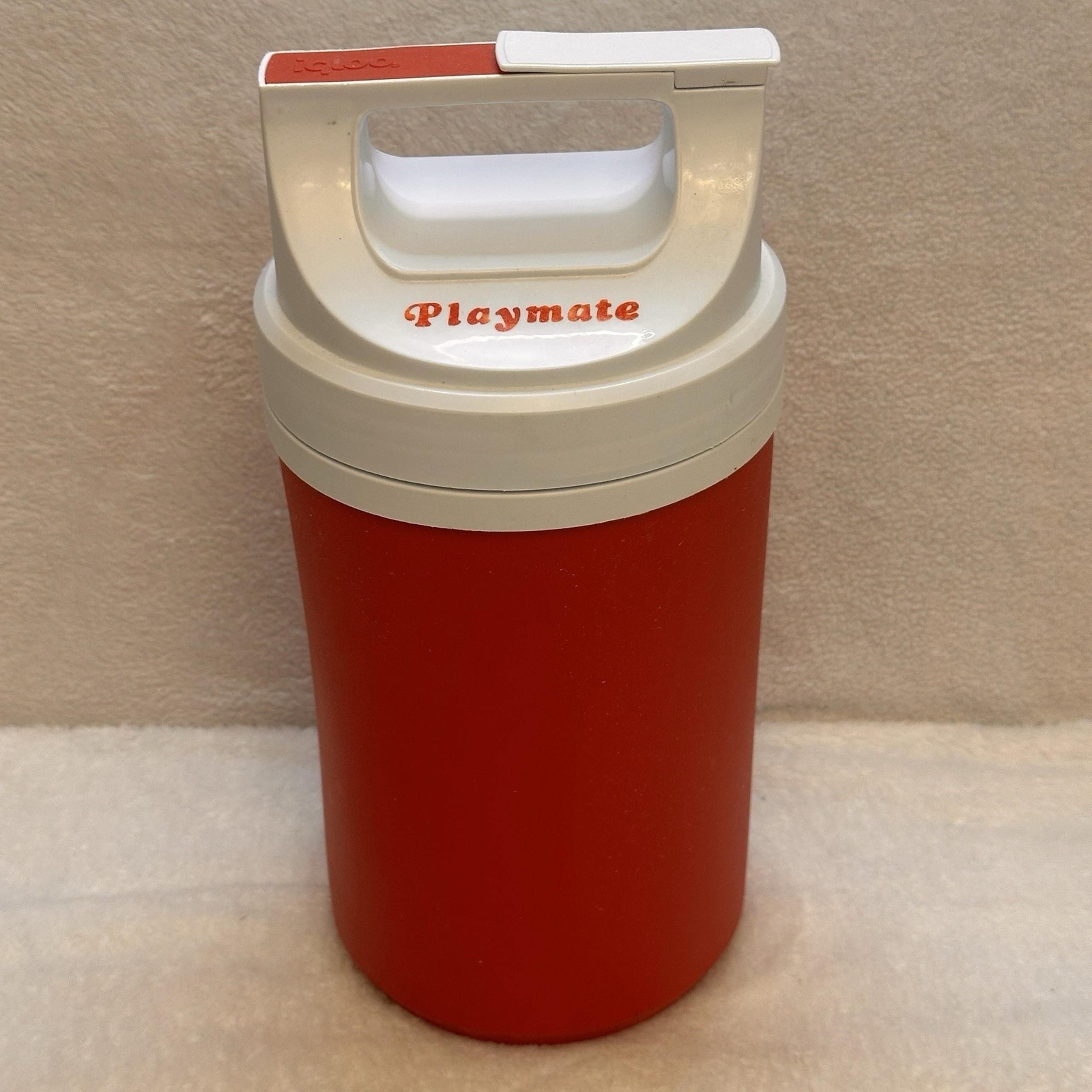 Vintage Igloo Playmate 1/2 Gallon Half Gal Water Jug Cooler Thermos Red & White