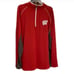 Fanatics NCAA Wisconsin Badgers 1/4 Zip Long Sleeve Shirt Red/Grey Mens Size 2XL