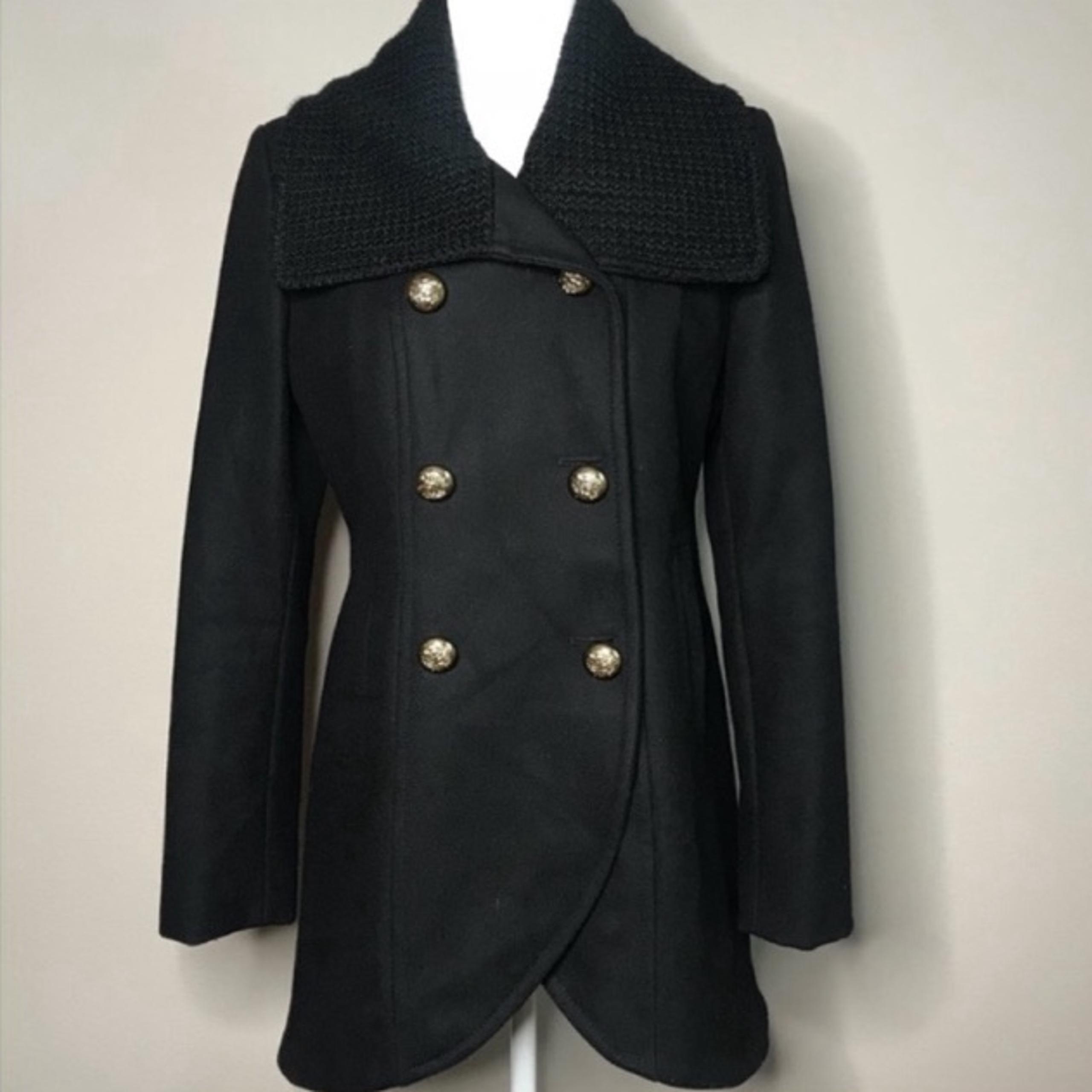 Kenneth Cole New York Double-Breasted Peacoat Wool Coat