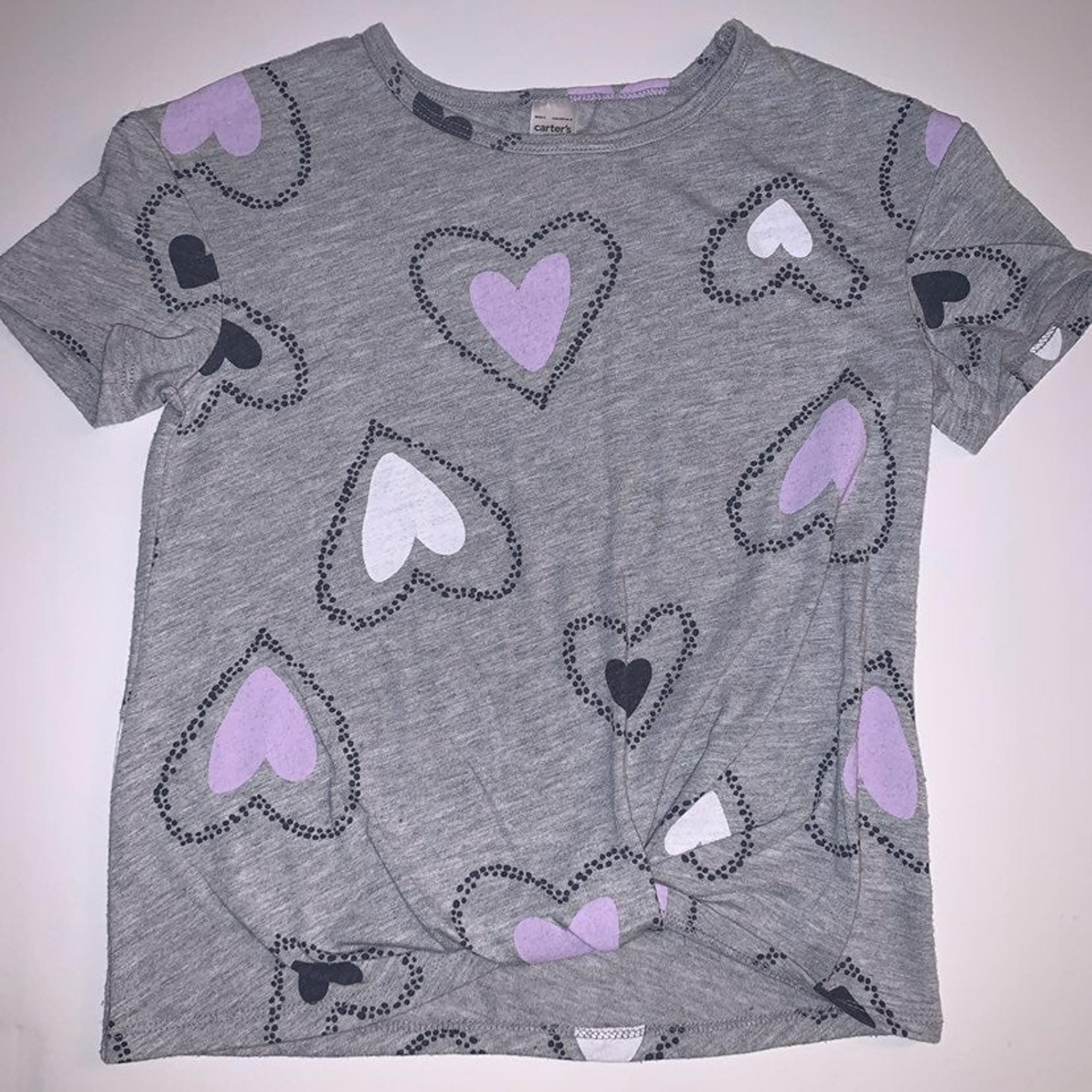 Carter's Heart Print Shirt w/Bottom Knot