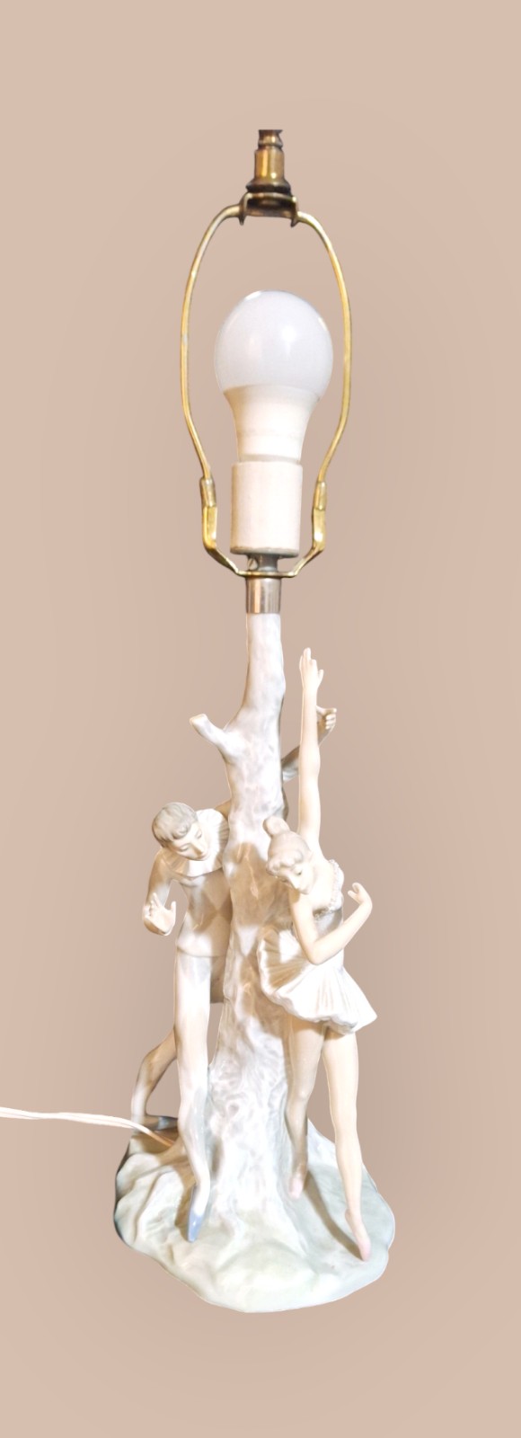 Rare Vintage Lladro Jester Ballerina Lamp (damaged, working)