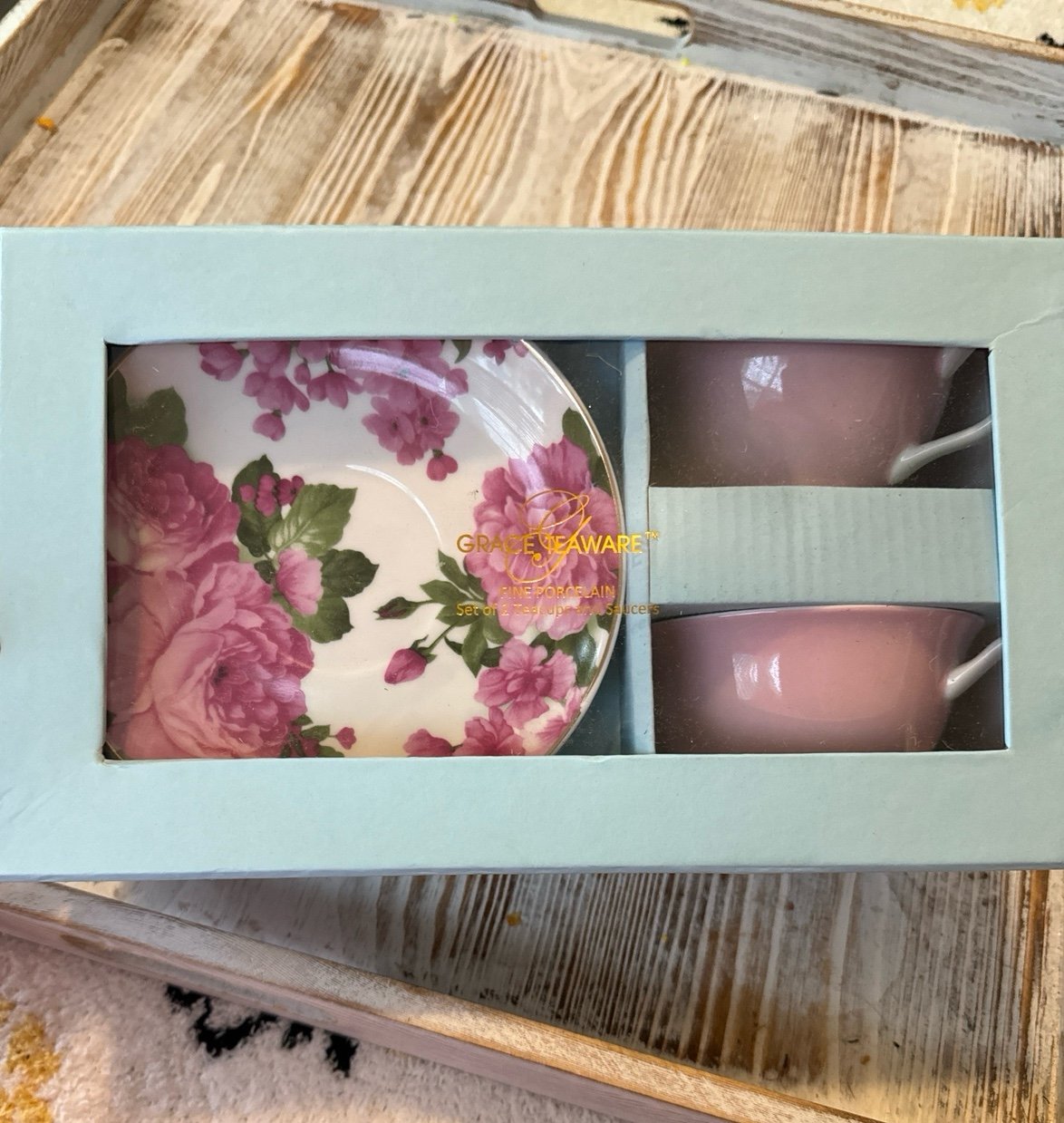 Grace Teaware- 2 Teacups w/ 2 Saucers