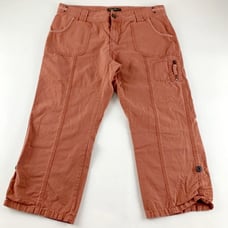 Eddie Bauer Blakely Fit Teracotta Orange Canvas Cargo Capri Pants Womens Size 6