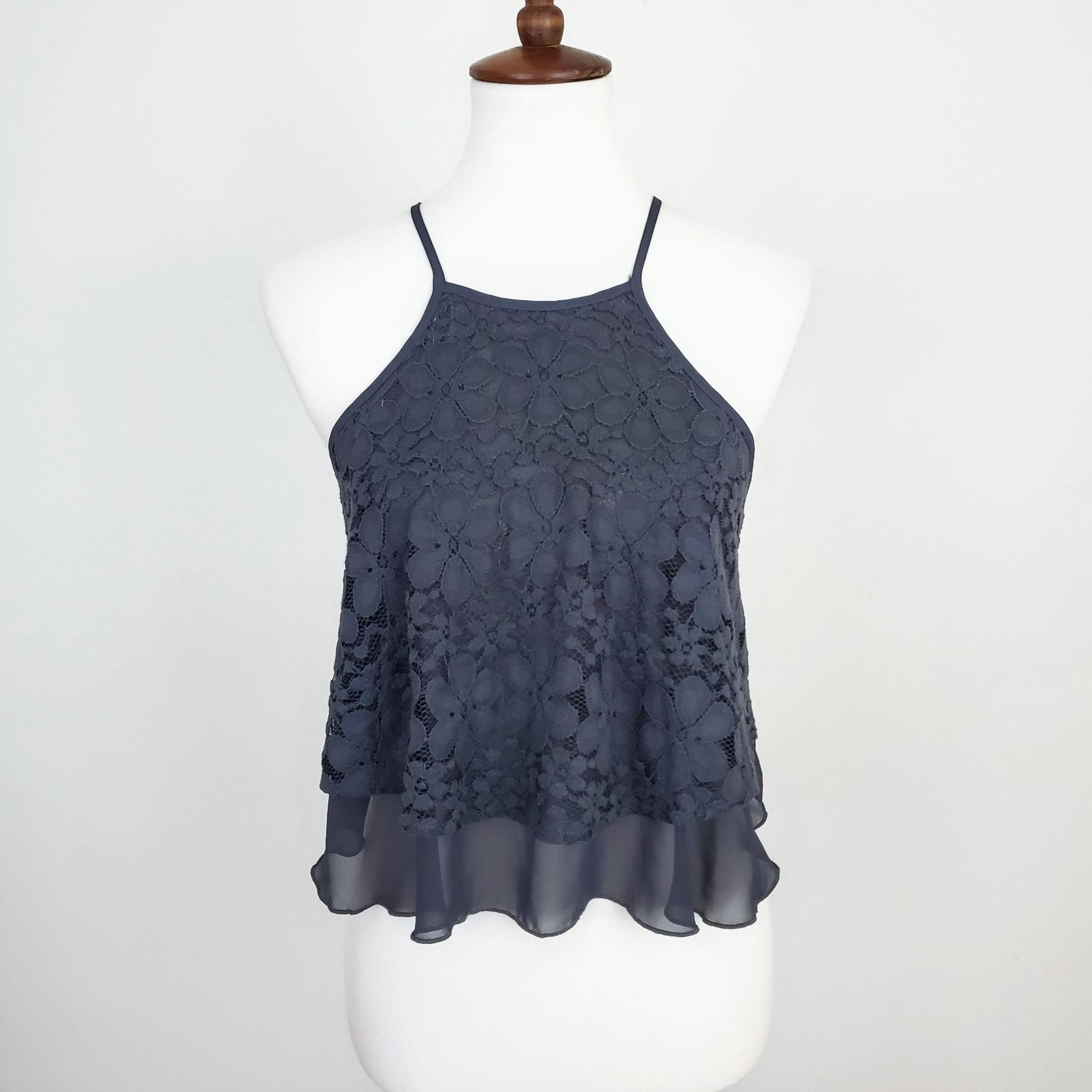 Hollister Floral Lace Layered Tank