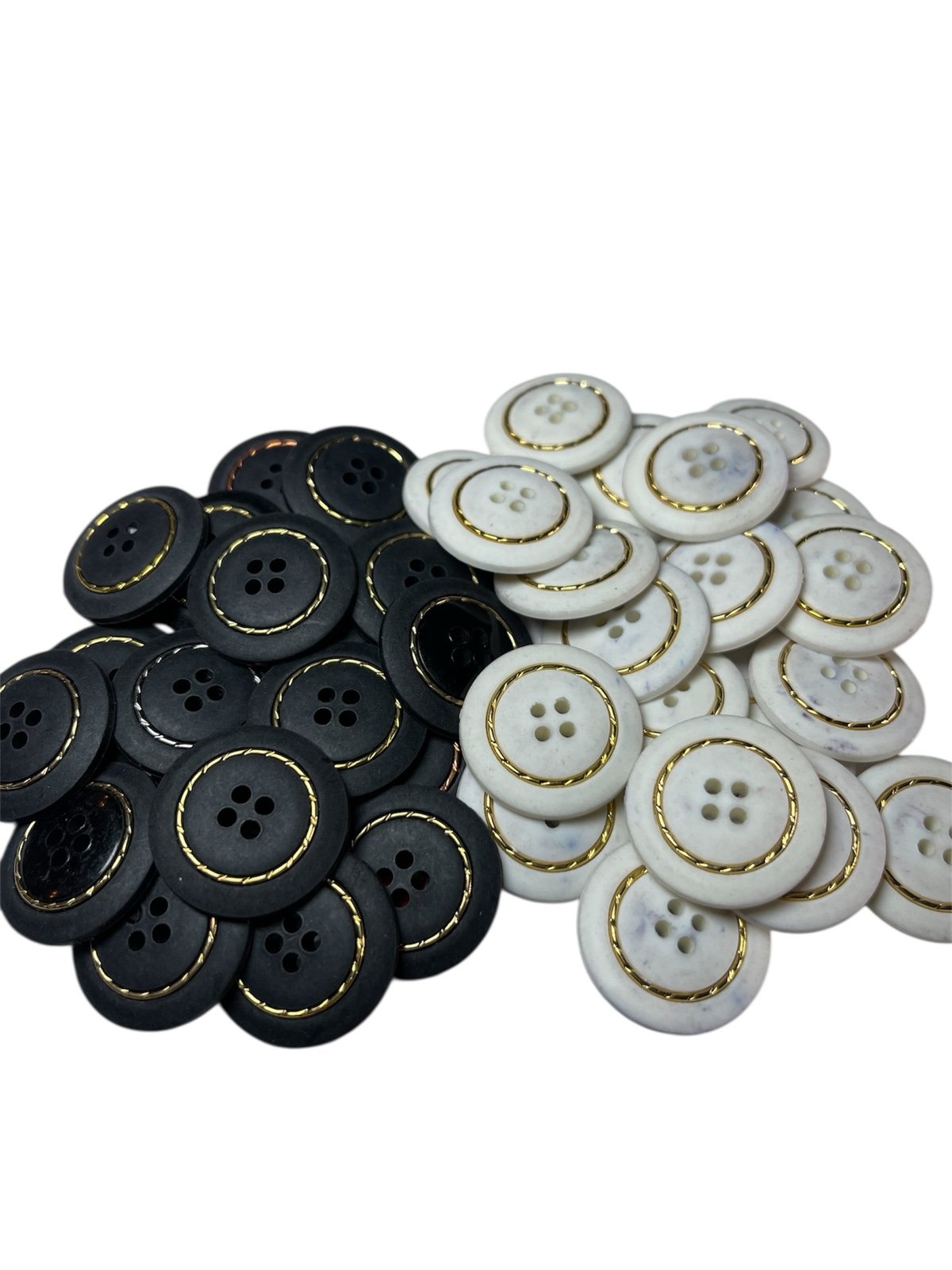 Luxurious Black and White Button Set with Gold Accents bundle