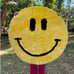 SMILEY CIRCLE RUG,Handmade Yellow Rug, Minimalist Home Decor,Room Decor Rug
