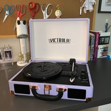 Purple and Rose Gold Victrola Record Player with FREE RECORD!!