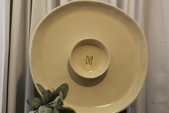 Rae Dunn Dip Platter Large Ceramic Chip and Dip