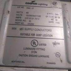 COOPER LIGHT  FM40-5T MPEP 400W for High Bay Lights.
