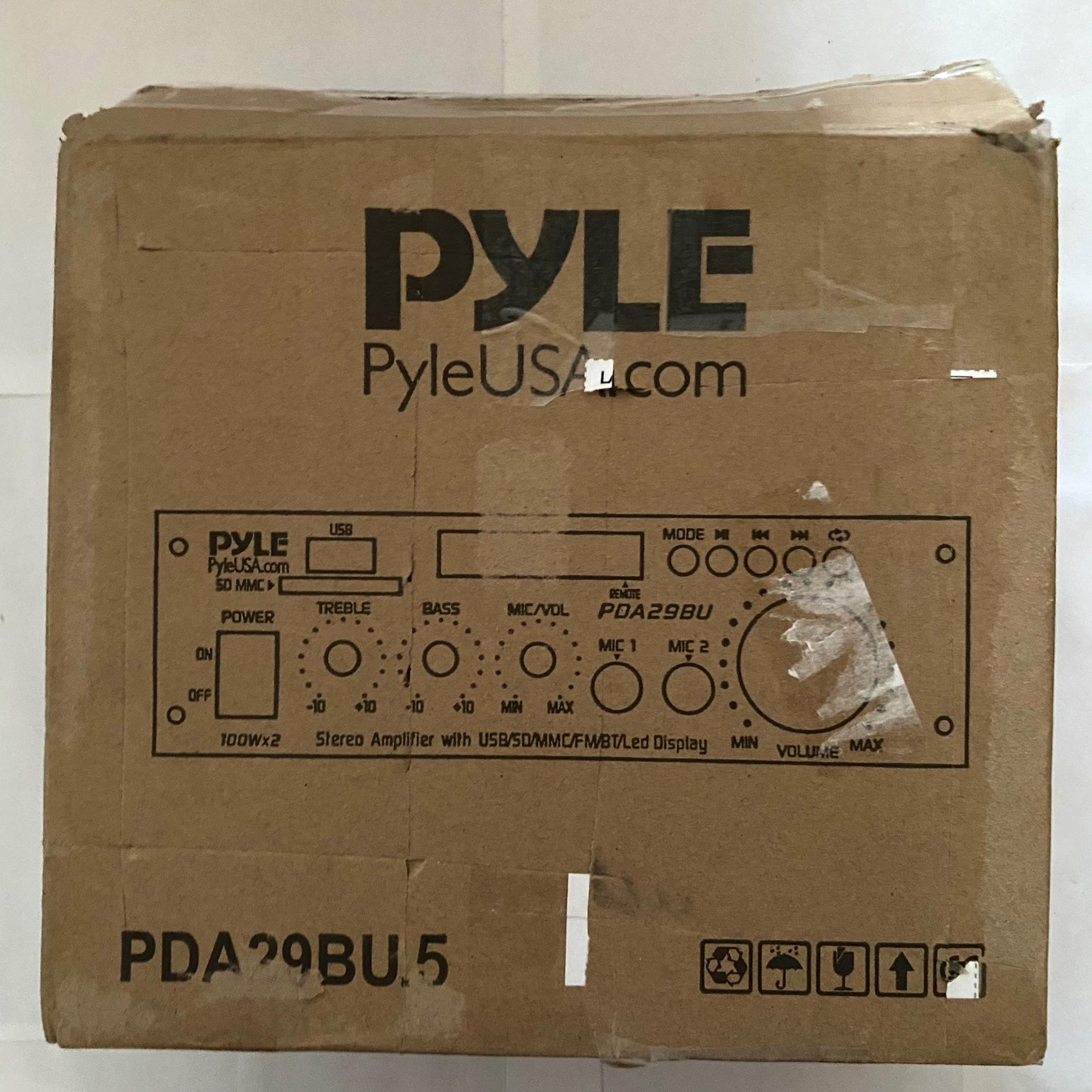 Pyle PDA29BU5 Wireless BT Stereo Power Amplifier with USB/SD/MMC/FM/BT/LED