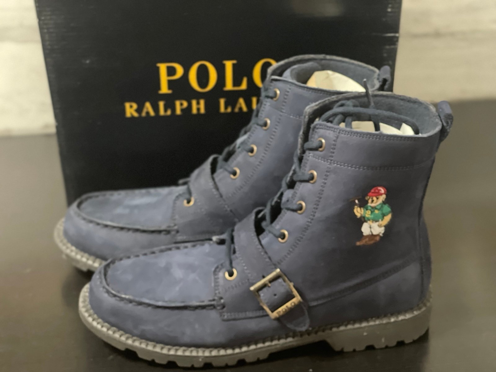 Polo Ralph Lauren Navy- polo mallet bear ranger hi II- Size: 5.5