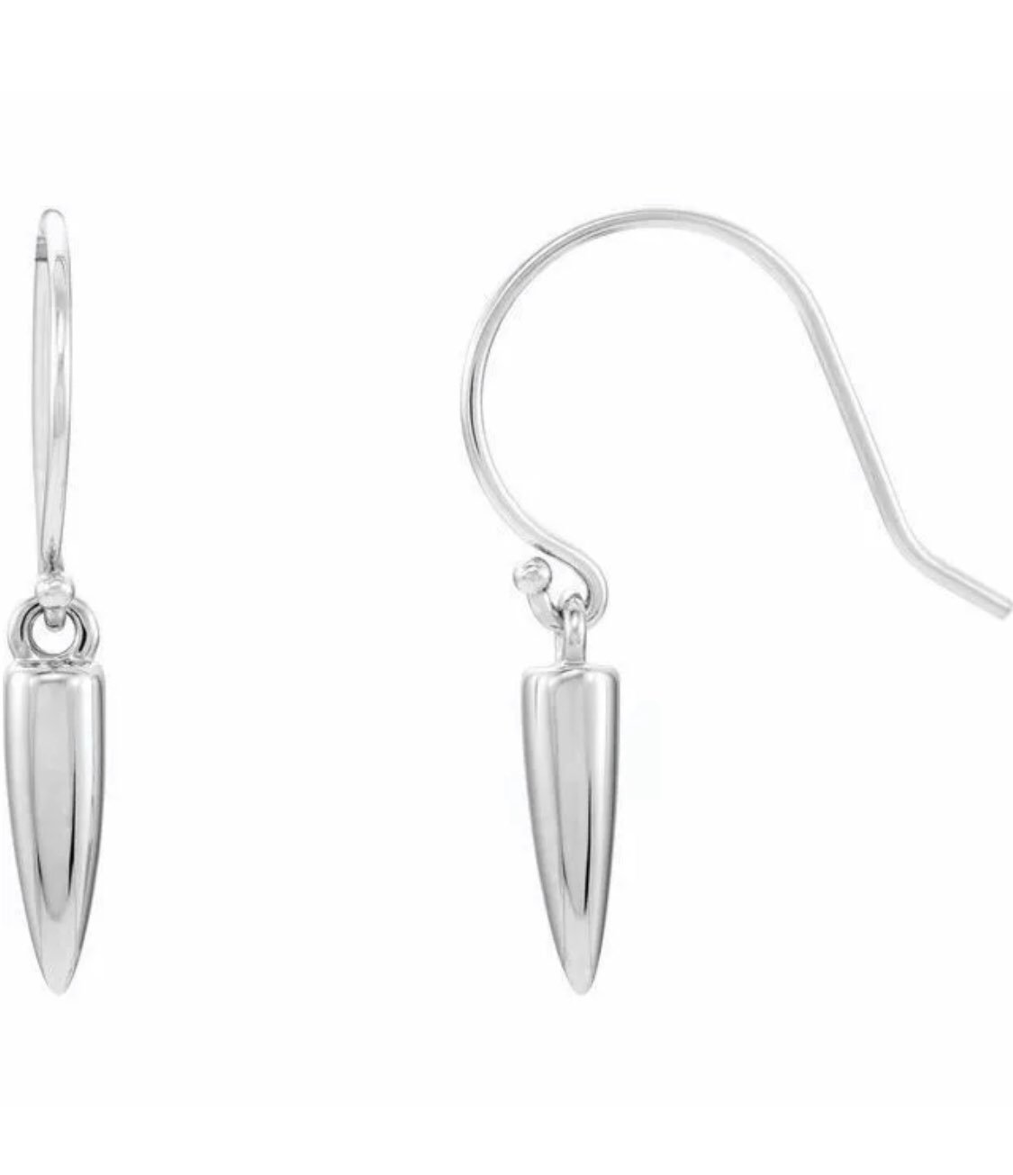 Silver Tusk Dangle Earrings